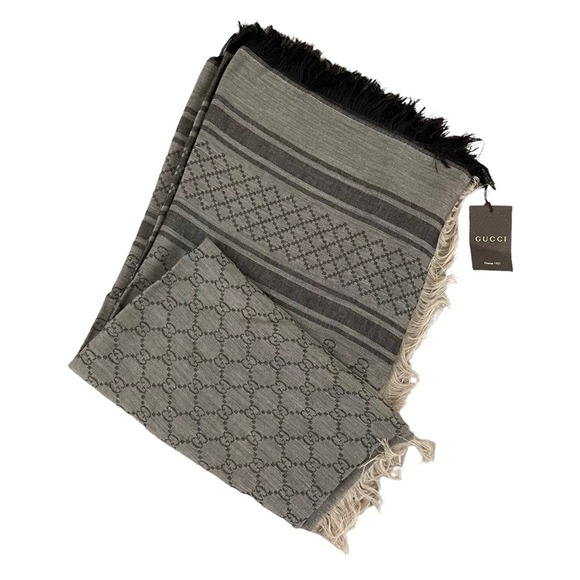 NEW Gucci GG Guccissima Monogram Surviee Scarf in Brown - Picture 4 of 8